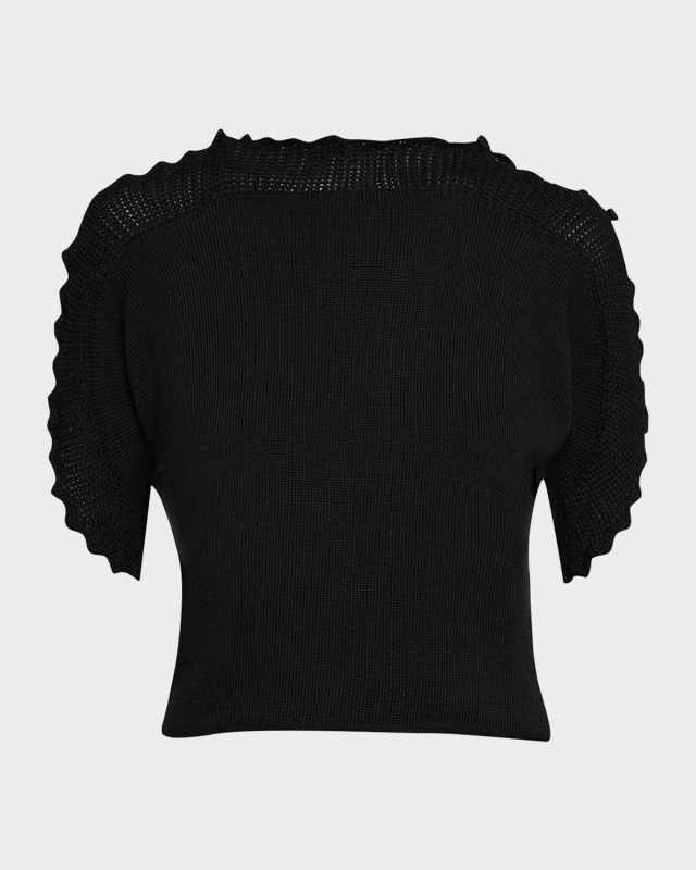 Cutout Dolman-Sleeve Knit Sweater